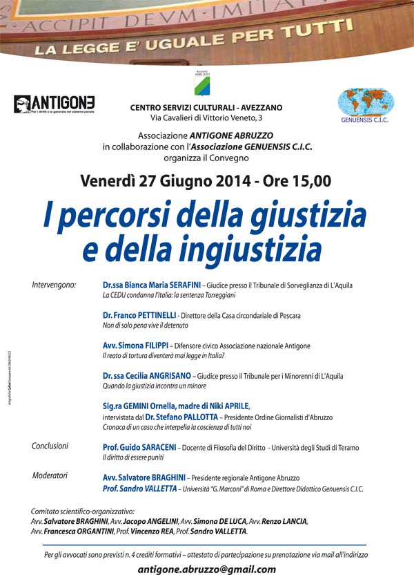 manifesto convegno I percorsi della giustizia e della ingiustizia